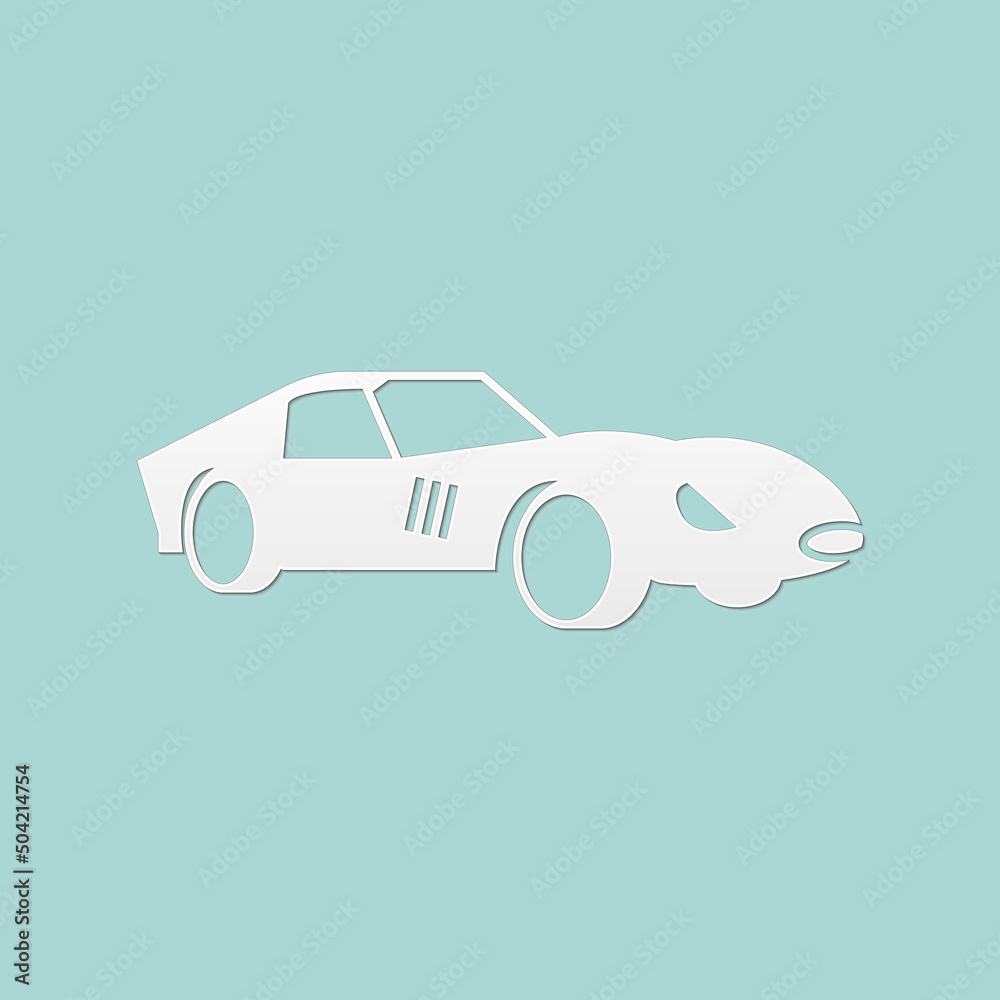 abstract background for car side view, paper cut, vector illustrations