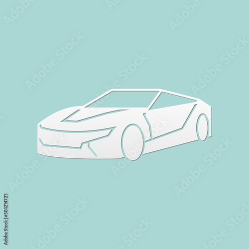 abstract background for car side view, paper cut, vector illustrations