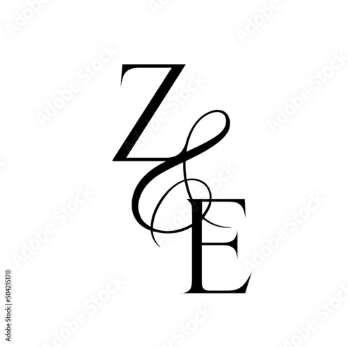 ez, ze, monogram logo. Calligraphic signature icon. Wedding Logo Monogram. modern monogram symbol. Couples logo for wedding
