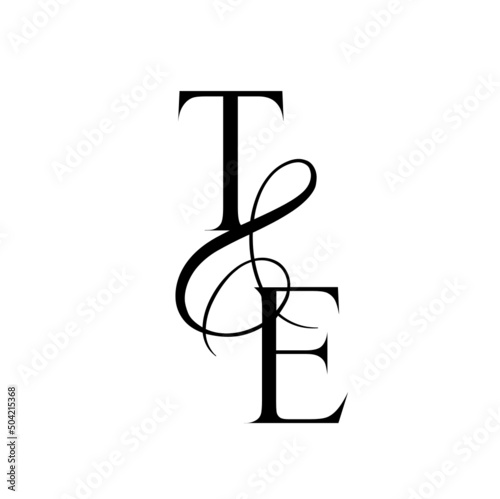 et, te, monogram logo. Calligraphic signature icon. Wedding Logo Monogram. modern monogram symbol. Couples logo for wedding © Ann