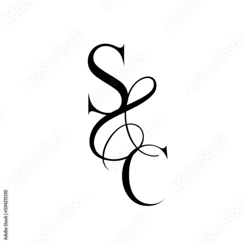 cs, sc, monogram logo. Calligraphic signature icon. Wedding Logo Monogram. modern monogram symbol. Couples logo for wedding