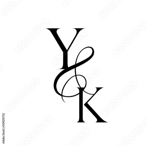 ky, yk, monogram logo. Calligraphic signature icon. Wedding Logo Monogram. modern monogram symbol. Couples logo for wedding
