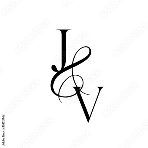 vj, jv, monogram logo. Calligraphic signature icon. Wedding Logo Monogram. modern monogram symbol. Couples logo for wedding
