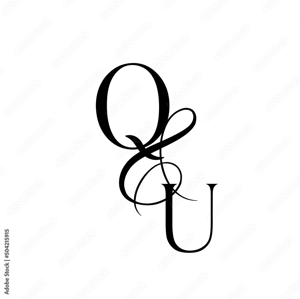 uq, qu, monogram logo. Calligraphic signature icon. Wedding Logo Monogram. modern monogram symbol. Couples logo for wedding uq, qu, monogram logo. Calligraphic signature icon. Wedding Logo Monogram. modern monogram symbol. Couples logo for wedding
