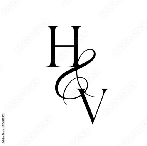 vh, hv, monogram logo. Calligraphic signature icon. Wedding Logo Monogram. modern monogram symbol. Couples logo for wedding