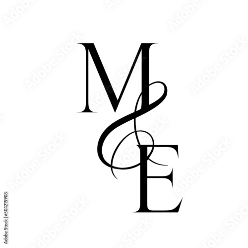 em, me, monogram logo. Calligraphic signature icon. Wedding Logo Monogram. modern monogram symbol. Couples logo for wedding