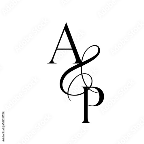 pa, ap, monogram logo. Calligraphic signature icon. Wedding Logo Monogram. modern monogram symbol. Couples logo for wedding