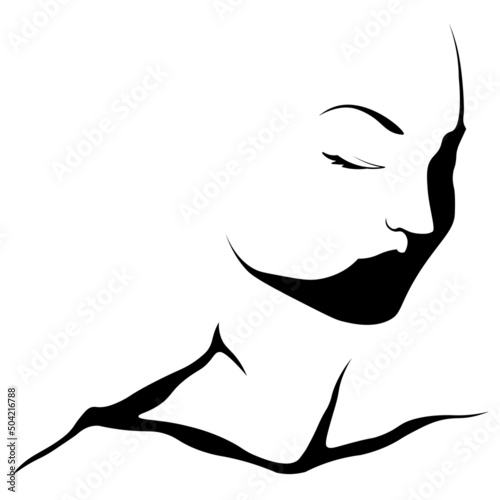 Woman black silhouette isolated illustration