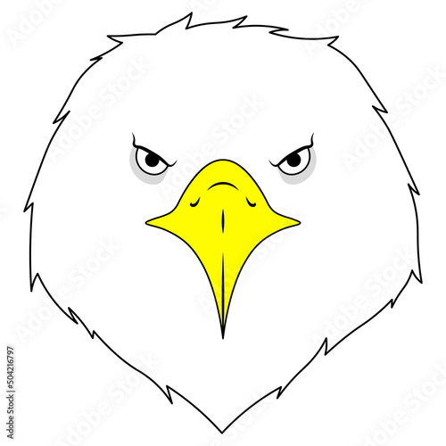 Eagle head cartoon bird animal isolated illustration
