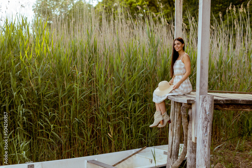 Young woman relaxing on the...