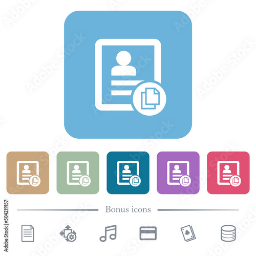 Free Download Copy contact flat icons on color rounded square backgrounds - GFXLoad