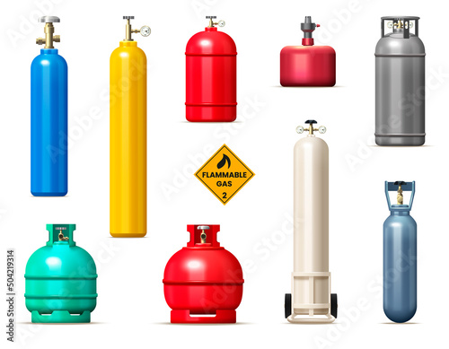 Gas Cylinders And Tanks Set