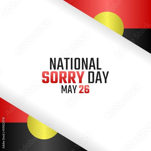 vector graphic of national sorry day good for national sorry day celebration. flat design. flyer design.flat illustration. photo