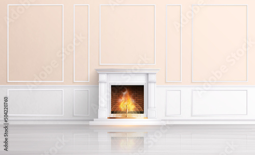 Modern Classic Fireplace Composition