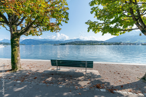 View of Lake Lucerne (Vierwaldstättersee) in summer, Lucerne, Switzerland photo