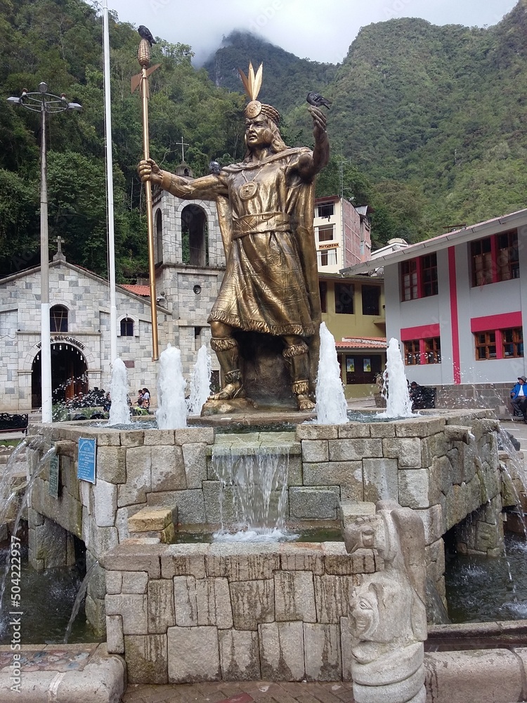 Obraz premium Aguas Calientes town, near Machu Picchu, in southeast Peru