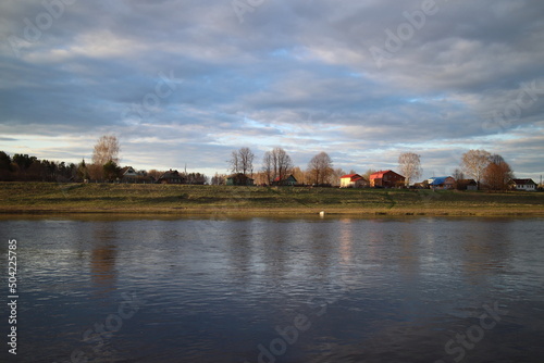 Evening on the river in the countryside in spring © Andrey