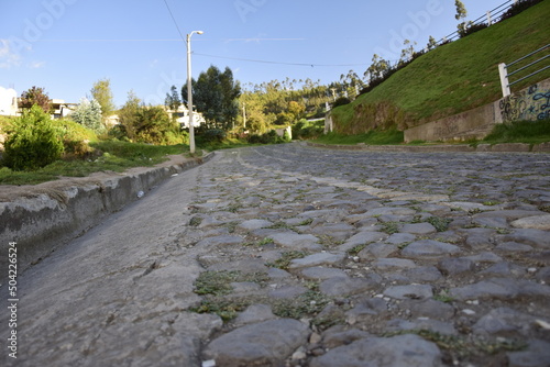stone road through the old town of Otavalo.