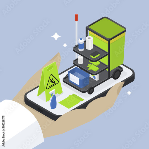 Cleaning Service App Concept Illustration