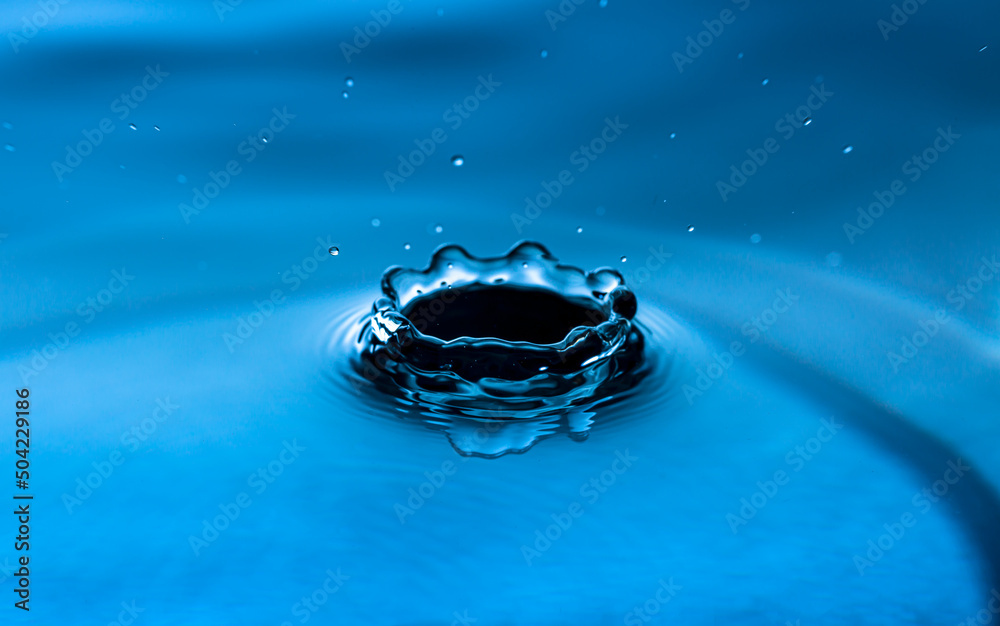 Macro water drop,Blue splash water droplets round water droplets in glass drops, splashes, sprays, abstract shapes out of water,Multicolored water drops 