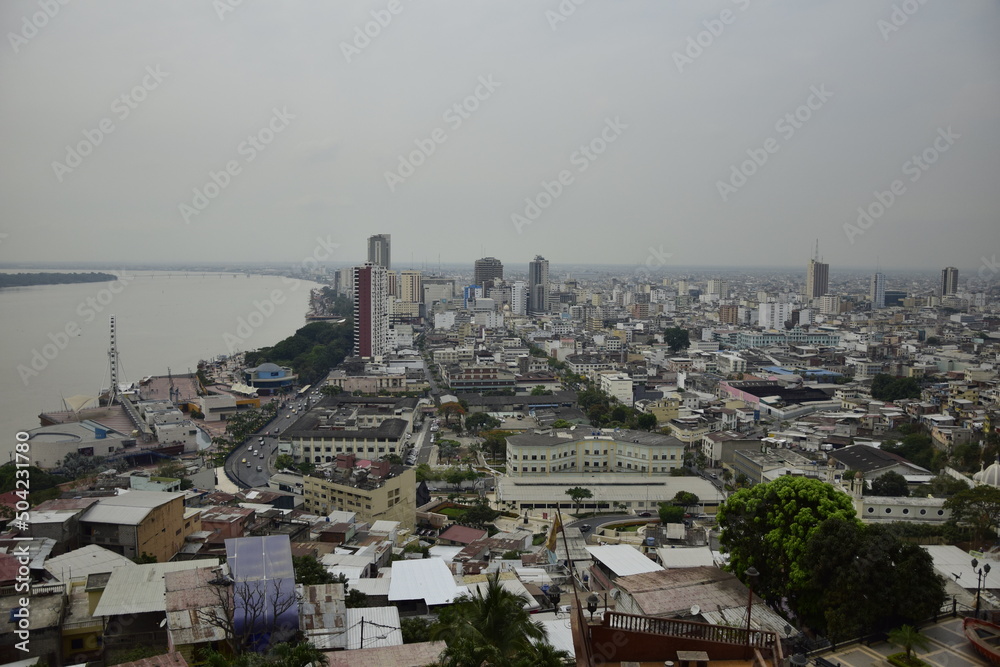 View of the Malecon and the Guayas River in Guayaquil