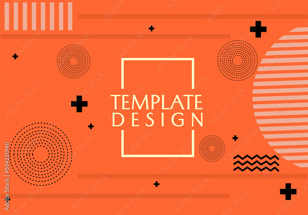 orange color cover template with dynamic abstract geometry background. used for website design, banners, posters