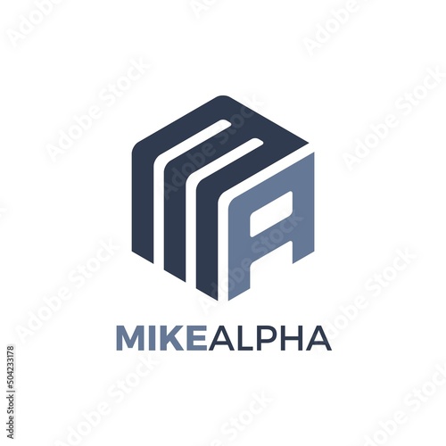 Vector illustration of initials MA or AM letter logo design 