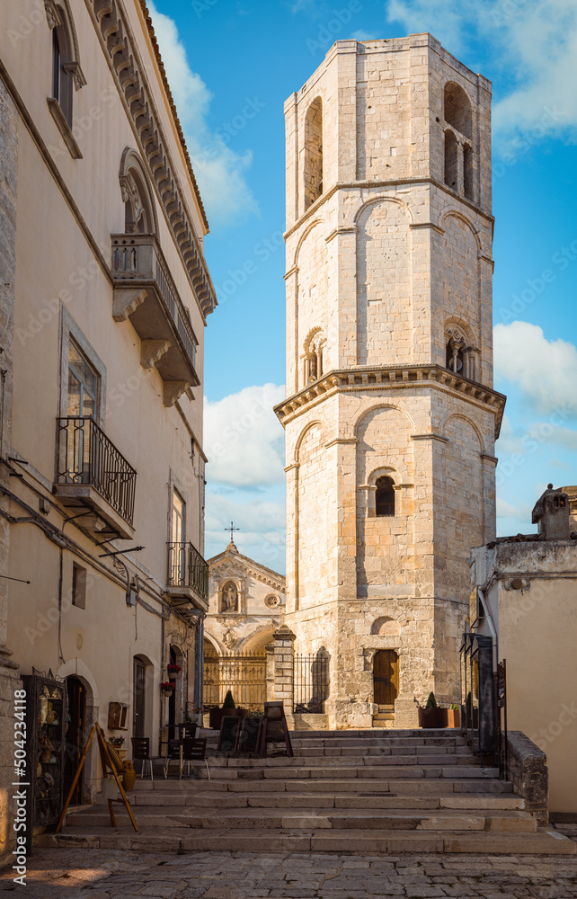 Bell tower of Sanctuary of San Michele Arcangelo (Saint Michael the Archangel), Monte Sant'Angelo, Foggia, Italy