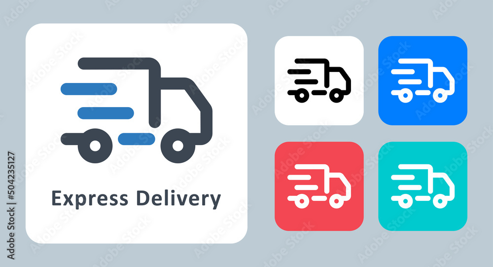 Express Delivery icon - vector illustration . express, fast, delivery, shipping, courier, parcel, transport, transportation, logistics, line, outline, flat, icons . Express Delivery icon - vector illustration . express, fast, delivery, shipping, courier, parcel, transport, transportation, logistics, line, outline, flat, icons .