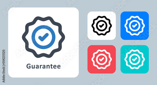 Guarantee icon - vector illustration . Best, Guarantee, Quality, Assurance, Badge, Certified, Warranty, line, outline, flat, icons .