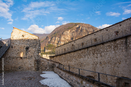 The medieval 12th century Beseno Castle in Lagarina Valley in Trentino, north east Italy. The biggest castle in the region
