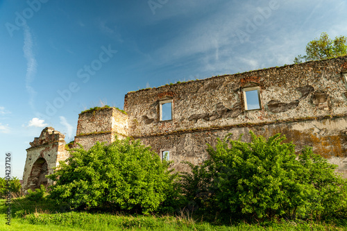 ruins of old martinuzzi manor in vintu de jos, a village near alba iulia, romania photo