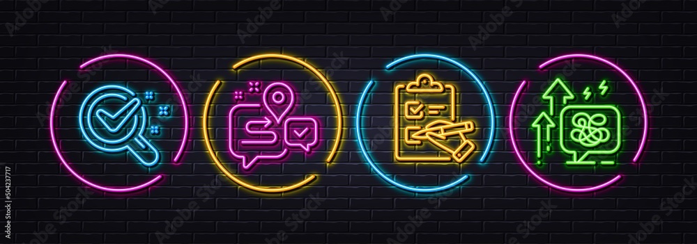 Chemistry lab, Journey and Checklist minimal line icons. Neon laser 3d lights. Stress grows icons. For web, application, printing. Lab research, Trip distance, Questioning clipboard. Vector Chemistry lab, Journey and Checklist minimal line icons. Neon laser 3d lights. Stress grows icons. For web, application, printing. Lab research, Trip distance, Questioning clipboard. Vector