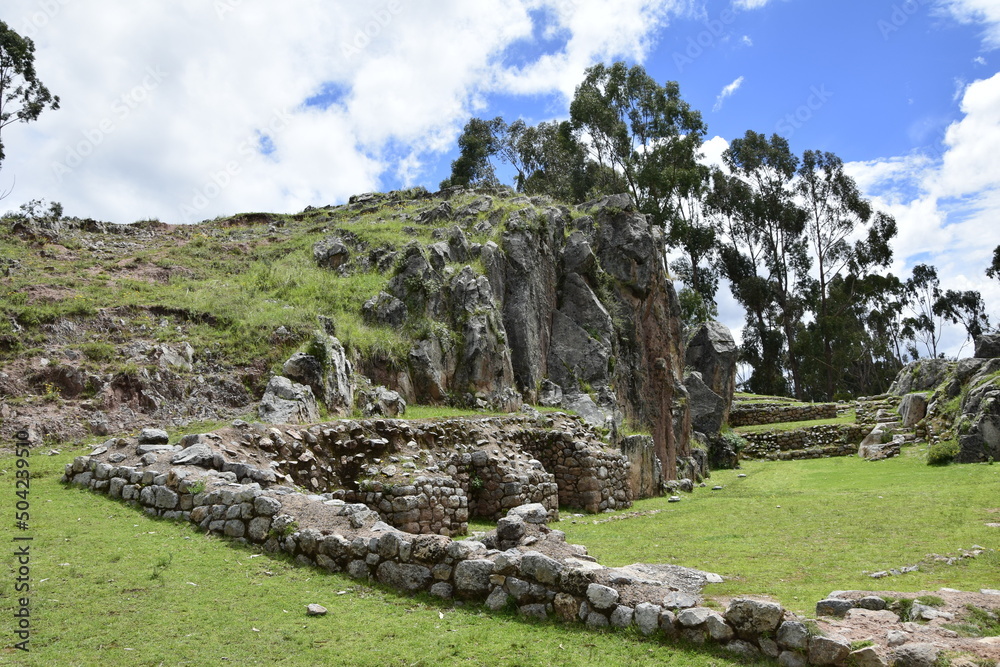 Peru, Qenko, located at Archaeological Park of Saqsaywaman. This archeological site Inca ruins is made up of limestone.