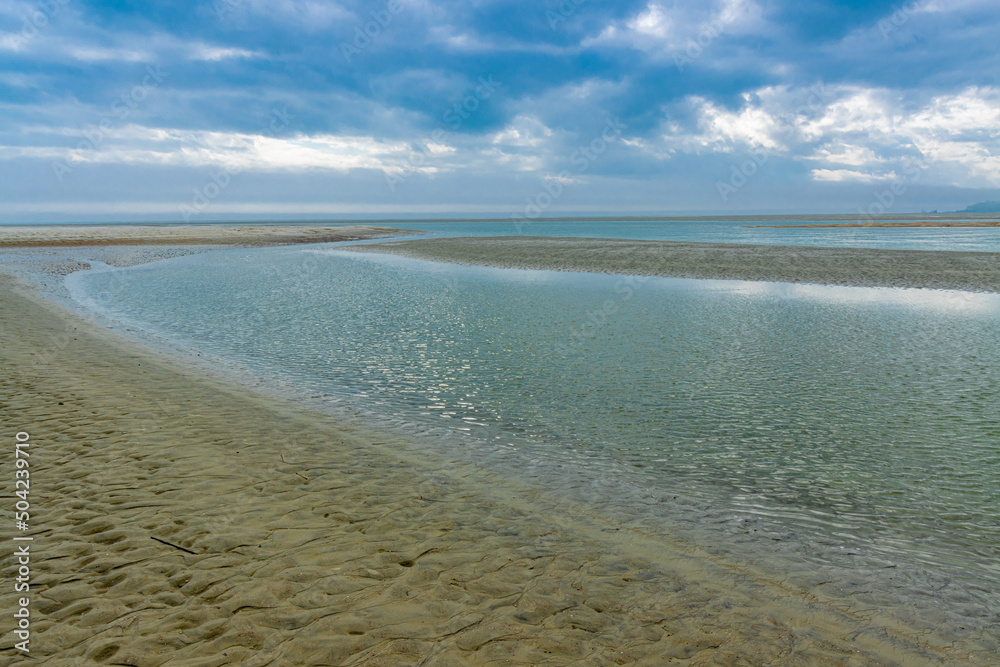 Tidal Flats on Tybee Beach, Tybee Island, Georgia, USA