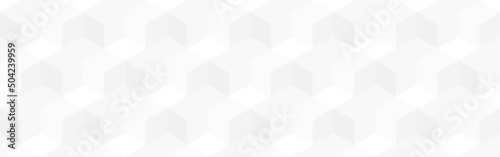 Abstract white cubes. Geometric smooth texture with square mosaic. Elegant light background. Simple grey shapes. Creative light tiles. Futuristic 3d wallpaper. Vector illustration