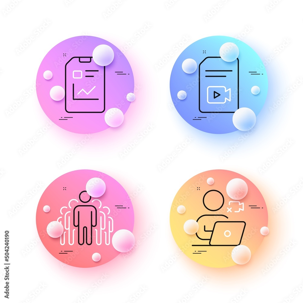 Video conference, Group and Report document minimal line icons. 3d spheres or balls buttons. Video file icons. For web, application, printing. Online training, Managers, Statistics file. Vector Video conference, Group and Report document minimal line icons. 3d spheres or balls buttons. Video file icons. For web, application, printing. Online training, Managers, Statistics file. Vector