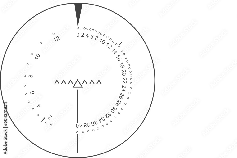 Detailed vector image of the German tank sight Turmzielfernrohr 9b. Turmzielfernrohr translates