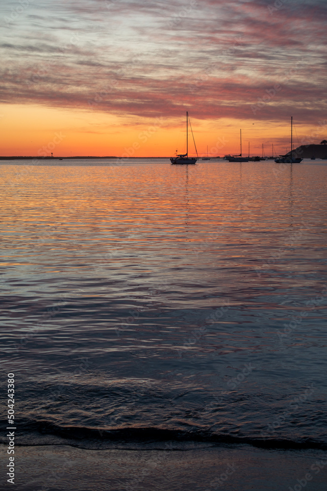Sunset at half moon bay pillar point harbor beach