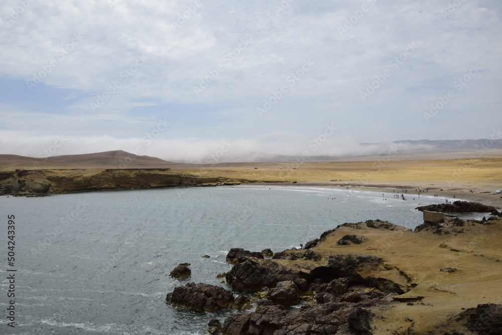 Coastline, Paracas National Reserve. Cliffs in the Paracas National Reserve on the Pacific coast of Peru. Coastline, Paracas National Reserve. Cliffs in the Paracas National Reserve on the Pacific coast of Peru.