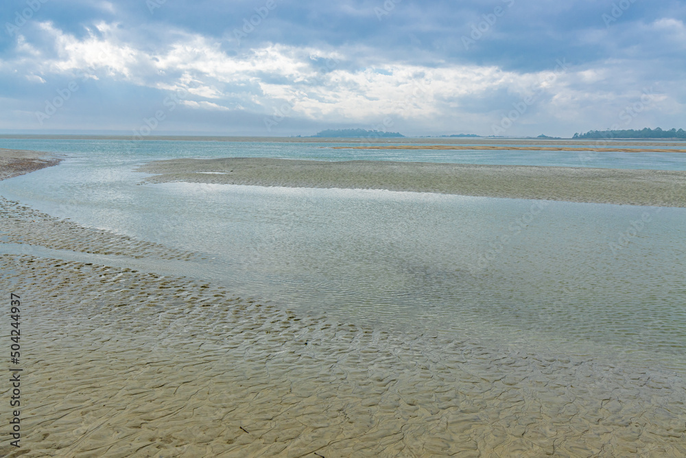 Obraz premium Tidal Flats on North Beach Tybee Island, Georgia, USA