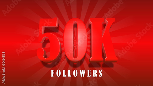 50k followers or 50K subscribers celebration text effect
