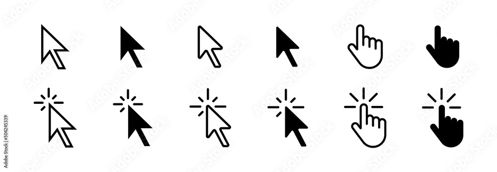 Mauszeiger "klick" vektor icons Stock Vector | Adobe Stock