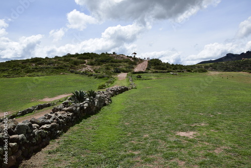 Inca terraces of Moray. Each level has its own microclimate. Moray is an archaeological site near the Sacred Valley