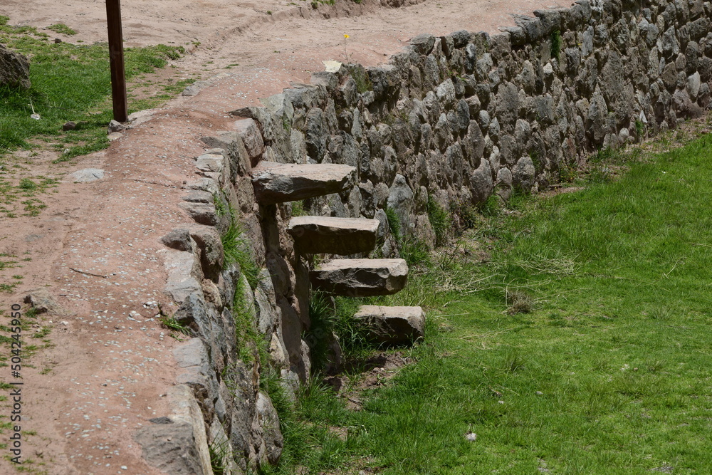 Obraz premium Inca terraces of Moray. Each level has its own microclimate. Moray is an archaeological site near the Sacred Valley