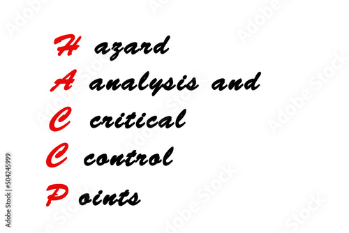 HACCP - Hazard Analysis and Critical Control Points acronym, concept background