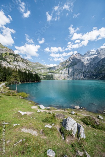 Oeschinensee  Oeschinen Lake  near Kandersteg  Bernese Oberland  Switzerland