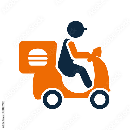 Delivery, food, rider, worker icon. Simple vector sketch.