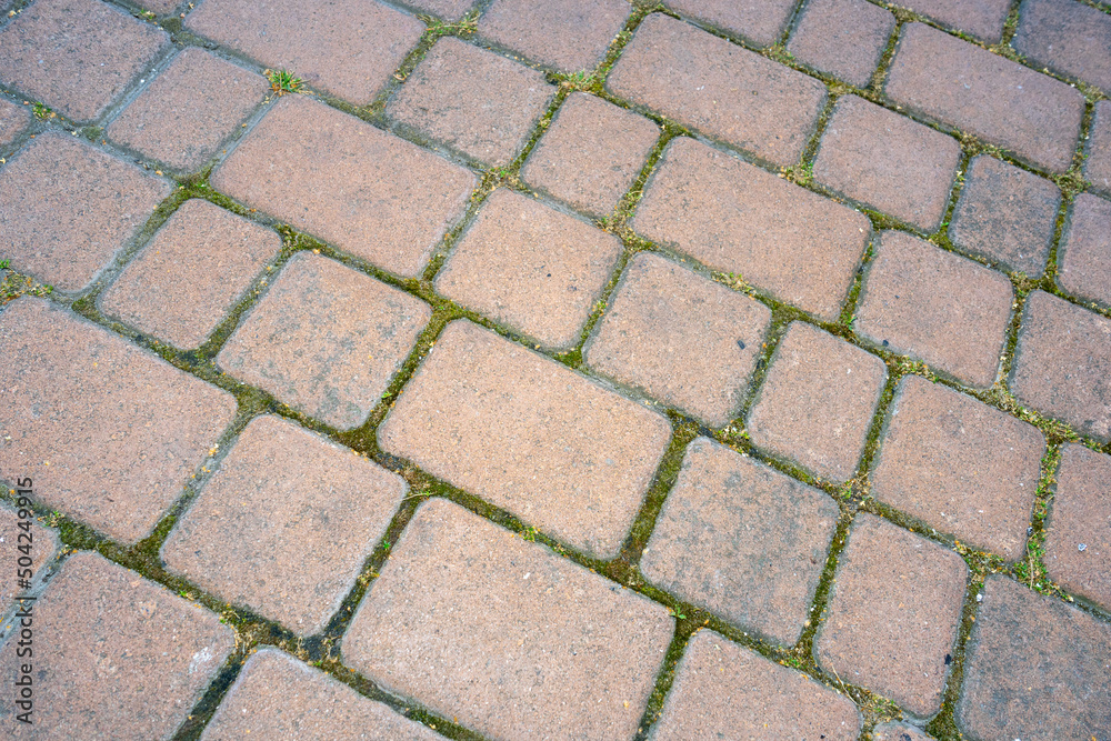 Top view of red brick pavers walkway Top view of red brick pavers walkway