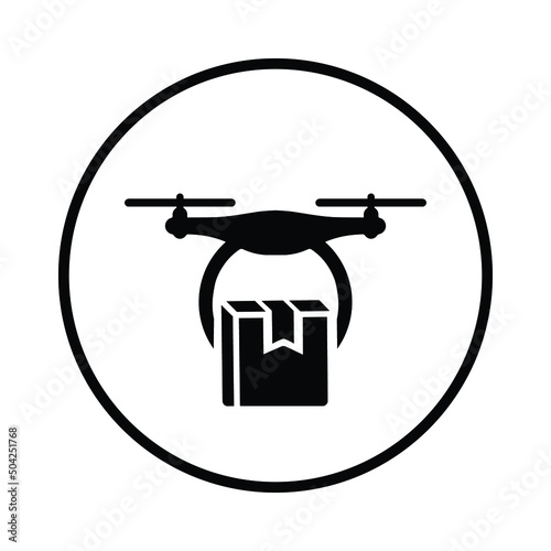 Delivery, drone, shipping icon. Black vector sketch.